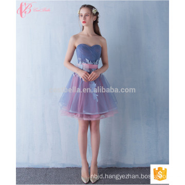 Voguish Short Off-shoulder Sale Appliqued Bridesmaid Dress with A Waistband